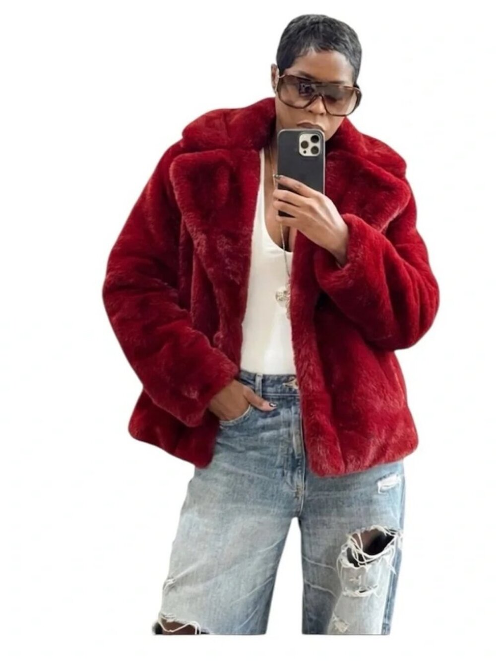 Camila Coelho Faux Fur Coat XS NWT